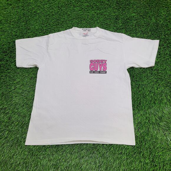 Vintage 90s Funny Naughty Shirt Womens Large 21x26 Size-Does-Counts - Picture 1 of 13
